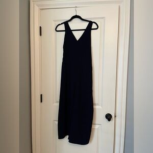 NWT LOFT Navy V-back V-front fully lined wide-leg jumpsuit
